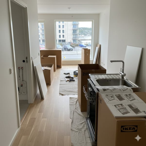 Montere IKEA-kjøkken med 12 skap