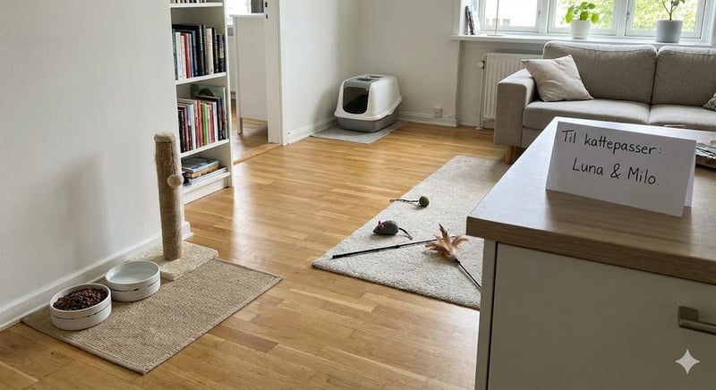 Passe to katter i en uke mens vi er bortreist