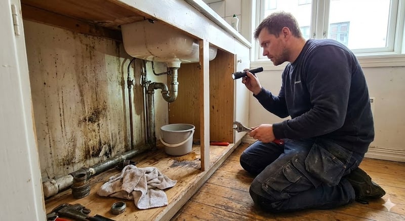 Trenger rørlegger til lekkasje under vask